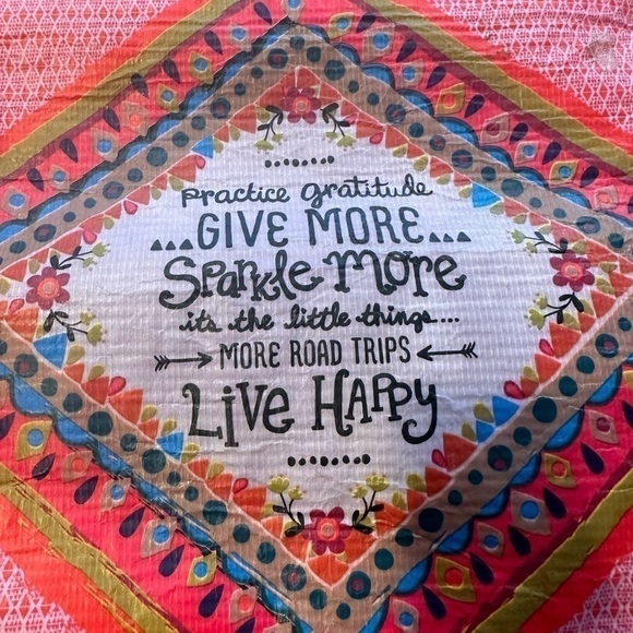 Zippered Pouch with gratitude quote. Made from 80% recycled bottles. - Picture 6 of 6